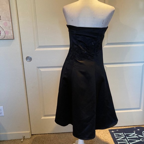 WHBM Strapless Tea Length Cocktail LBD