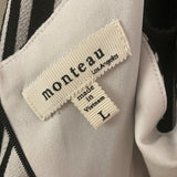 Monteau White and Black Vertical Stripe V-Neck Spaghetti Strap Jumpsuit