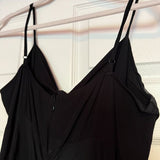 Olivaceous Spaghetti Strap Tie Front Maxi Dress in Black