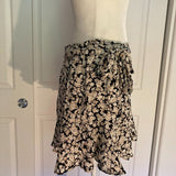 NWT Abercrombie & Fitch Ruffle Hem Mini Skort - Black Floral