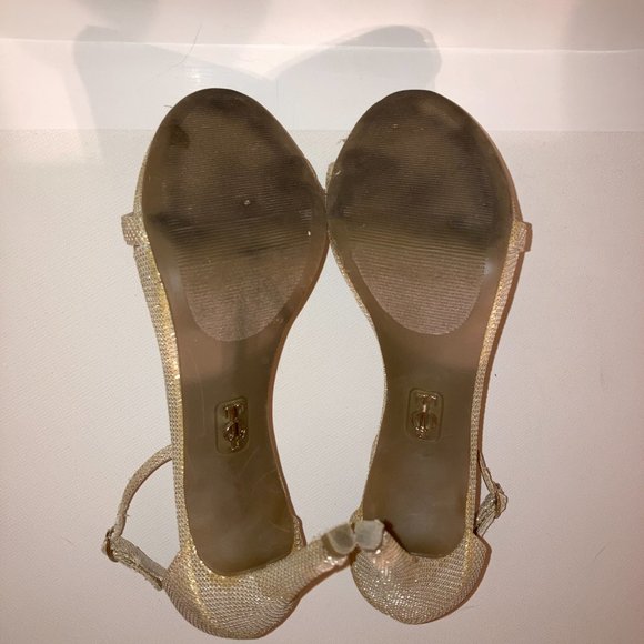 J. Lo Cozette Sparkle Heel Ankle Strap Stilettos