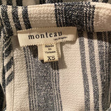 Monteau blue and white stripe crop-length wide-leg jumpsuit