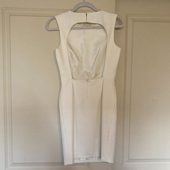 Zara white open back mini dress