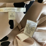 Lauren Conrad Beige/Tan Dress Black Floral Pattern