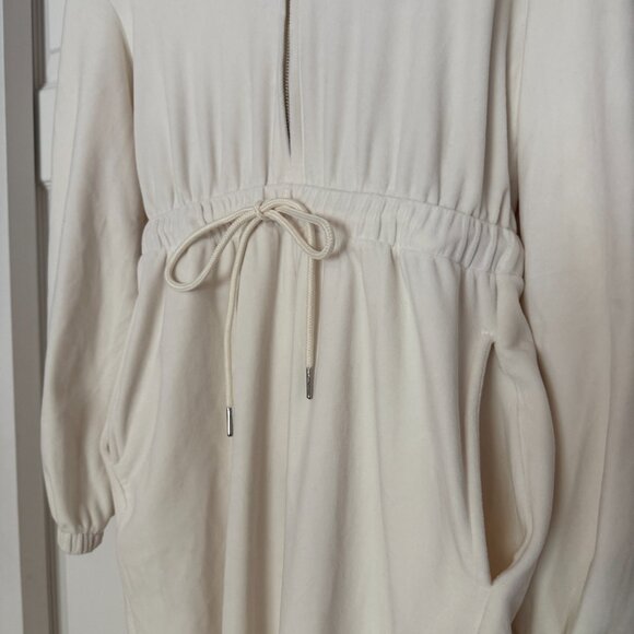 NWT Forever 21 Hooded Velour Casual Jumpsuit in White