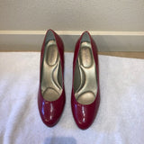 KELLY & KATIE Red Patent Round Toe Heels