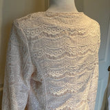 Forever 21 Cream Ivory White Creme Lace Moto-Style zip Jacket