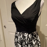 WHBM Sleeveless Rose Print Fit And Flare Dress