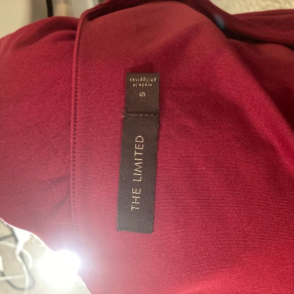 The Limited faux-wrap dress in wine-red