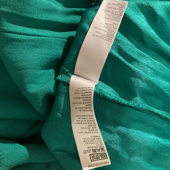 Topshop Tapered Leg Spaghetti Strap V-Neck Jumpsuit in Emerald Green