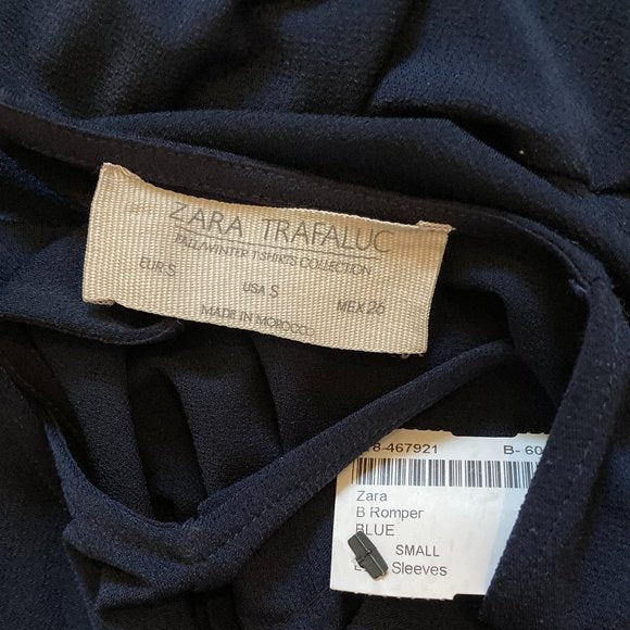 NWT Zara Navy Long Sleeve Romper