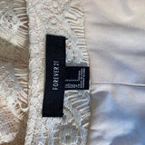 Forever 21 Cream Ivory White Creme Lace Moto-Style zip Jacket