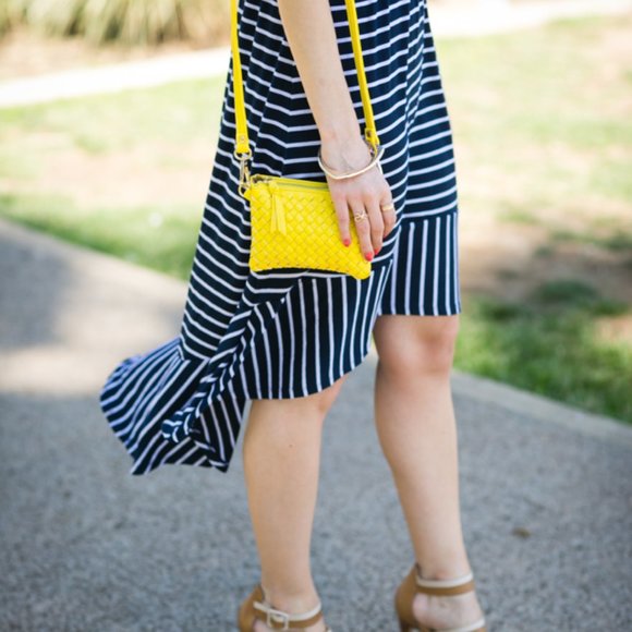 Charming Charlie Navy & White Stripe Sundress