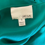 Greylin Silk Ruffle Racerback Dress Emerald