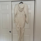 NWT Forever 21 Hooded Velour Casual Jumpsuit in White