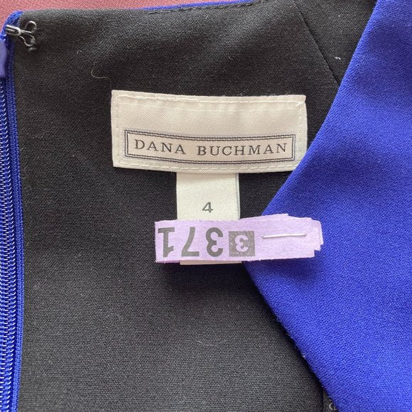 DanaBuchman Royal Cobalt Blue Pleated Sheath Dress