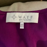 WAYF Magenta Crepe Shift Dress Long Sleeve