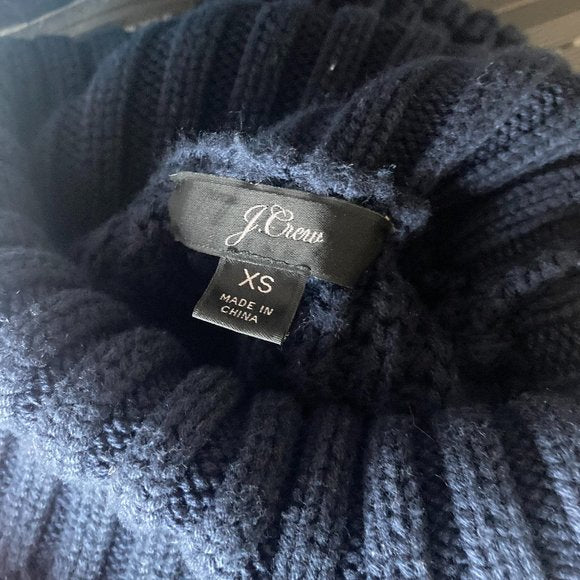 J. Crew Chunky Knit Turtleneck in Navy