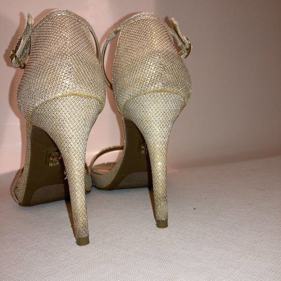 J. Lo Cozette Sparkle Heel Ankle Strap Stilettos