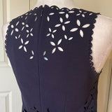 J. Crew Navy Laser Cut Floral Shift Dress