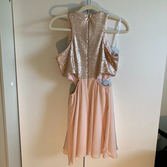 Lulus Sequin Cutout Skater Dress size S