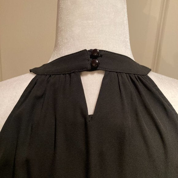 Anthropologie THML Kahmeelah Black Embroidered Maxi Dress Sz S