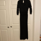 NWT Apt. 9® Lace-Bodice 3/4 Sleeve Jumpsuit in Black Lace