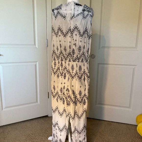 Vila Sleeveless Zig Zag Printed VITOKYO JUMPSUIT