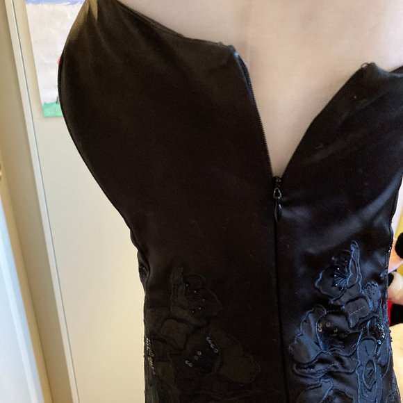 WHBM Strapless Tea Length Cocktail LBD
