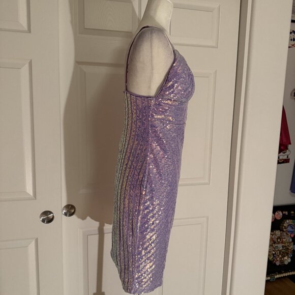 NWT Privy Light Purple Lavender Sequin Sparkle Mini Dress