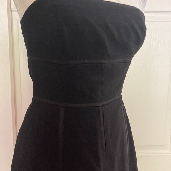Ann Taylor Strapless A-Line Black Cocktail Dress