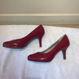 KELLY & KATIE Red Patent Round Toe Heels