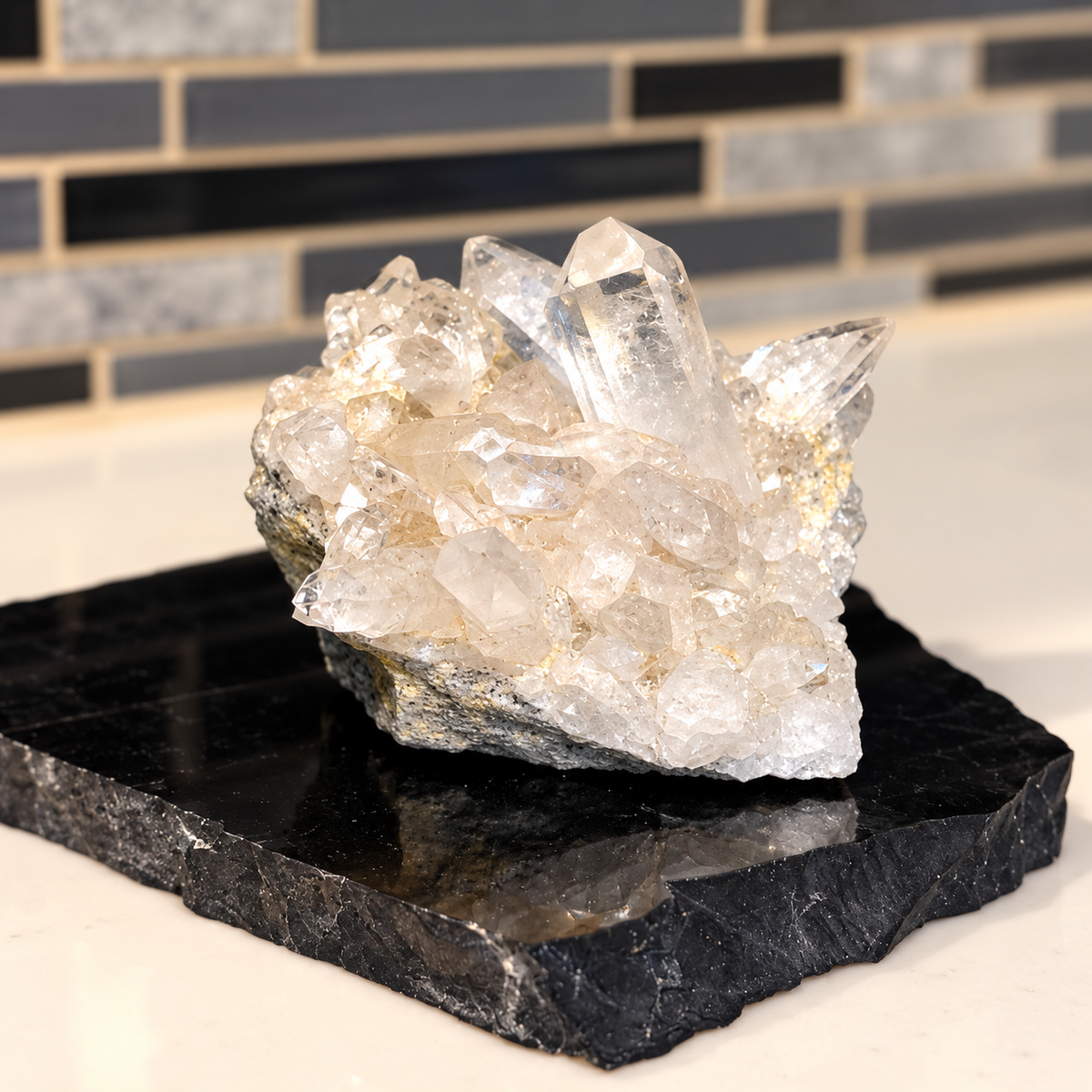 Clear Quartz Crystal Cluster