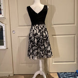 WHBM Sleeveless Rose Print Fit And Flare Dress