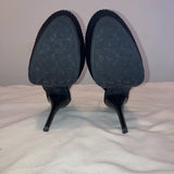 Bamboo black silver studded heels
