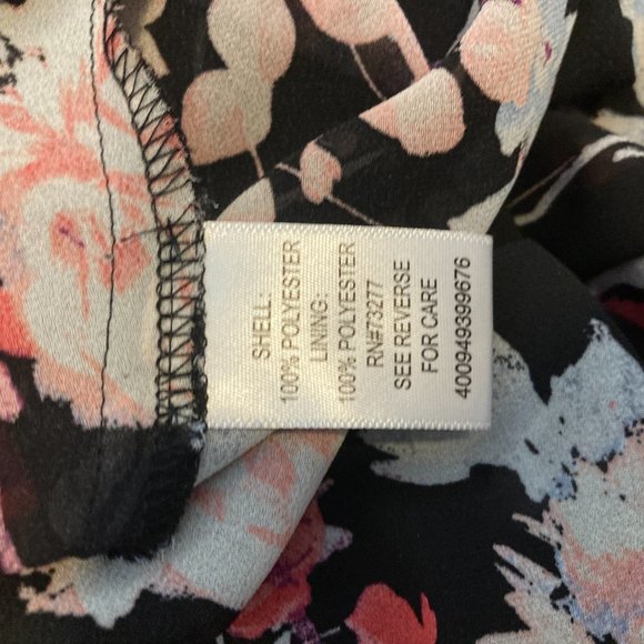 ELLE Floral Chiffon Hi-Low Maxi Dress in Black Floral