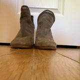 VINCE CAMUTO Francia Granite Peak Gray Suede Ankle Booties