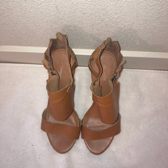 EXPRESS Tan Wedge Sandals