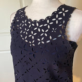 J. Crew Navy Laser Cut Floral Shift Dress