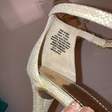 J. Lo Cozette Sparkle Heel Ankle Strap Stilettos
