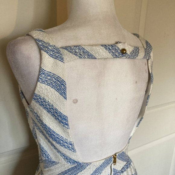 Line & Dot Kelly Dress in Sky Stripe Open Back