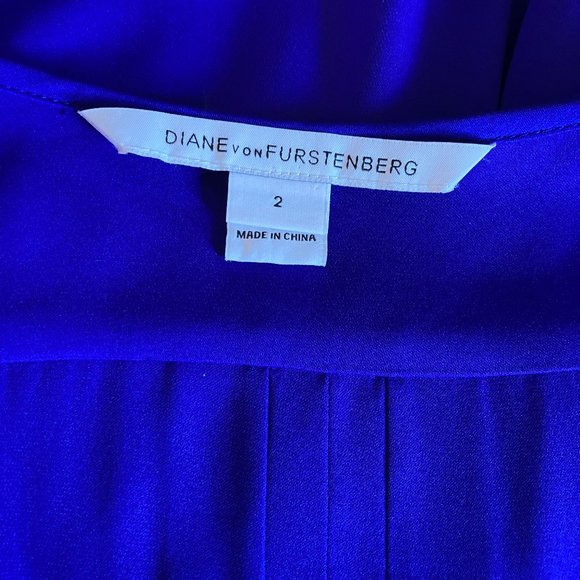 Diane Von Furstenberg Silk Dress in Cobalt