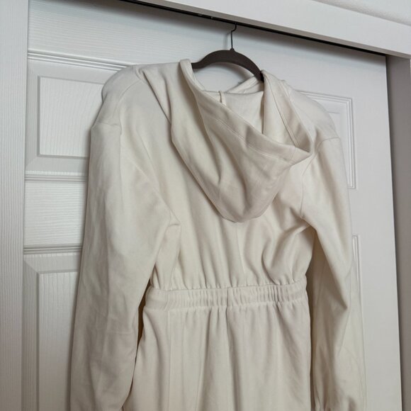 NWT Forever 21 Hooded Velour Casual Jumpsuit in White
