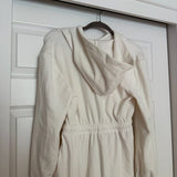 NWT Forever 21 Hooded Velour Casual Jumpsuit in White