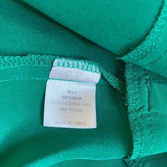 Greylin Silk Ruffle Racerback Dress Emerald