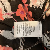 ELLE Floral Chiffon Hi-Low Maxi Dress in Black Floral