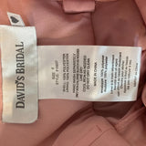 David's Bridal One-Shoulder Chiffon Bridesmaid Dress in Blush Pink F15607