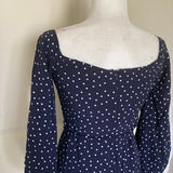 Bardot by Urban Outfitters Navy Polka Dot Off-Shoulder mini dress