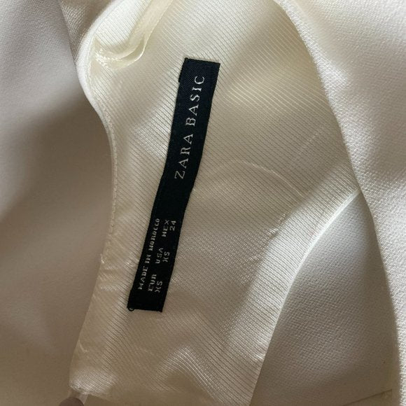 Zara white open back mini dress