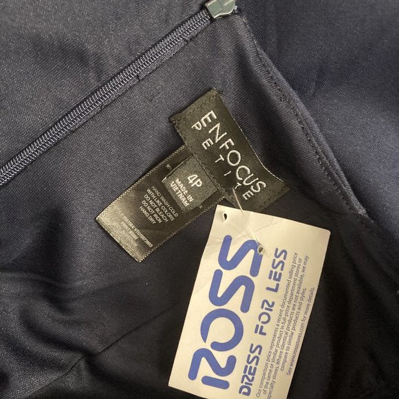 NWT - Enfocus Studios Navy Blue Cold Shoulder Hi-Lo Midi Dress